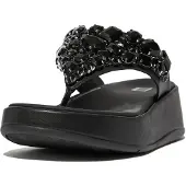 FitFlop F-mode Jewel-deluxe Leather Flatform Toe-thongs Flip-flops