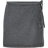 Pieces Pcflora Mw Omslag Denim Miniskjørt