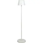 Konstsmide LED-akku-gulvlampe Pomezia, hvit, 124 cm, IP54, USB