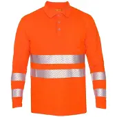 IQ-UV Uv High Visible Polo Kl.2 Langermet Rash Guard