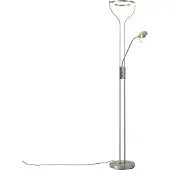 QAZQA Moderne gulvlampe stål med lesearm inkl. LED og dimmer - Divo