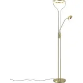 QAZQA Moderne gulvlampe gull med lesearm inkl. LED og dimmer - Divo