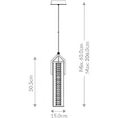 Quintiesse LED-hengelampe ESPADA, polert krom, Ø 15 cm, metall/glass