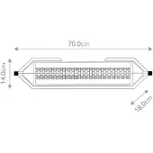 Quintiesse LED-vegglampe ESPADA, polert krom Bredde 70 cm Metall IP44