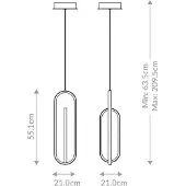 Quintiesse LED-hengelampe DENMARK, matt svart, Ø 21 cm, metall