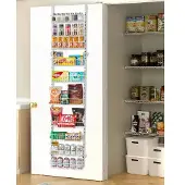 Vevor Over-the-Door Pantry Organizer, 10-lags spiskammersorganisering og oppbevaring, kraftig stålhengende krydderhylle, justerbare veggkrydderhyller, for hjemmekjøkken, vaskerom, bad, hvit