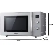 Panasonic NN-CD575MEPG - Mikrobølgeovn med konveksjon og grill - 27 liter - 1000 W - sølv