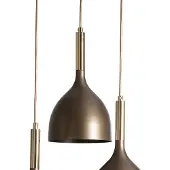Luminex Hengelampe Noak 3 lyskilder, rund, titan-gull/gull, stål