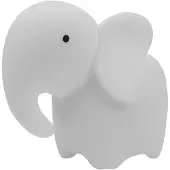 Eco-Light LED RGB elefant nattlampe hvit med fjernkontroll