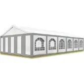 TOOLPORT 6x12 m partytelt, PE-presenning, grå-hvit