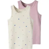 Name it Undertrøyer - Noos - NmfTank - 2-pack - Peyote Melange/M - - 5 år (110) - Undertrøye