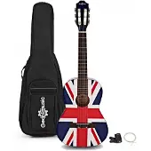 Gear4Music Junior 1/2 Klassisk Gitar Union Jack Pakke fra