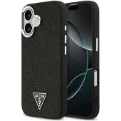 GUESS Glitter Triangle Logo MagSafe-etui til iPhone 17 – svart