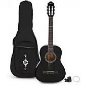 Gear4Music 3/4 Klassisk Gitarpakke Svart fra