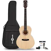 Gear4Music Parlour Acoustic Guitar & Accessory Pack by Natural