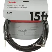 Fender Profesjonell 15 Fot Lang Rett/Vinklet Instrumentkabel Svart