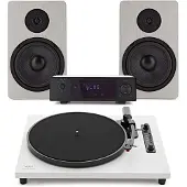 AVCOM Solid State Amplifier with Passive Speakers White