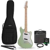 Gear4Music Seattle Electric Guitar Seafoam Green 10W Guitar Amp & Accessory Pack