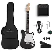 Gear4Music VISIONSTRING 3/4 Elektrisk Gitarpakke Svart