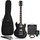 Gear4Music Brooklyn Select Electric Guitar + 15W Forsterkerpakke Svart