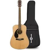 Fender CD-60S Left Handed Acoustic Natural & Padded Gig Bag Bundle