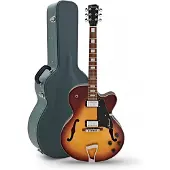 Hartwood Novella Hollowbody Guitar & Hard Case Tobacco Sunburst