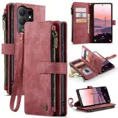 CASEME Samsung Galaxy S26 Ultra C30 Multifunksjonell Lommebok-deksel - Rød