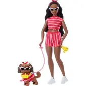 Mattel Afroamerikanske Matchende Antrekk Med En Hundedukke