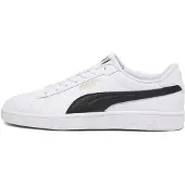 Puma Smash 3.0 Sneakers, Shoes, White/Black/Gold, 41