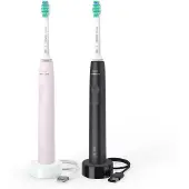 Philips HX3675 Sonicare 3100-serien elektrisk tannbørstesett – svart og rosa