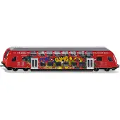 Siku Tog - Double-Dekk-Train - 1:87 - Rød m. Graffiti - - OneSize - Tog