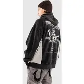 True Religion Mesh Inset Rust Cinched Hettegenser med glidelås svart