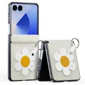 DUX Samsung Galaxy Z Flip7 Luvy-deksel med fingerring/håndstropp - hvit / stjerne