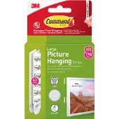 3M Command 17206 - Selvklebende stripesett - stor - hvit (en pakke 4)