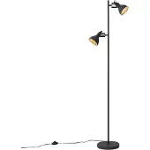 QAZQA Industriell gulvlampe svart med tre 2-lys - Jakub