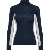 Swix RaceX Merino Half Zip, Dame, Dark Navy/Light Grey Melange