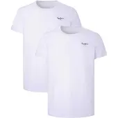 Pepe Jeans for man. PMU10976 Pack of 2 basic white t-shirts (M), Casual, Cotton, Short sleeve