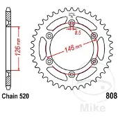 ItalyRacing 520 Jtr808.46 Steel Bakre Tannhjul