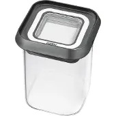 GEFU PANTRY mini, Beholder, Rektangulær, 0,18 l, Svart, Gjennomsiktig, Borosilikatglass, Plast, Silikon, Rustfritt stål, 70 mm