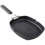 Supreme Støpt Aluminiumsgrill Med Glatt Sammenleggbart Xylanhåndtak 24 Cm