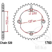 JT Sprockets 520 Jtr1760.40 Steel Bakre Tannhjul