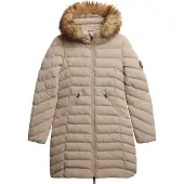Superdry for woman. W5011999A Fuji Faux beige coat (L), Casual, Recycled Polister, Sustainable