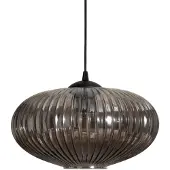 Emibig Spisebordslampe Coco, Ø 30 cm, svart/røykgrå, glass