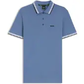 BOSS for man. 50469055 Paddy blue cotton pique polo shirt (L), Casual, Short sleeve