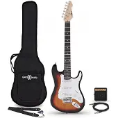 Gear4Music 3/4 LA Elektrisk Gitar Sunburst Mini Gitarforsterkerpakke