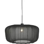 Steinhauer Hengelampe Sparkled Light, svart nylon, Ø 60 cm, E27