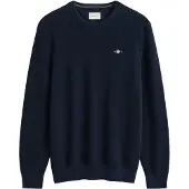Gant for man. 8030291 Navy Textured Sweater (XL), Casual, Organic Cotton