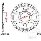 JT Sprockets 530 Jtr816.45 Steel Bakre Tannhjul