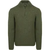 Suitable Half Zip Genser Donegal Tweed Øko Ull Grønn Størrelse