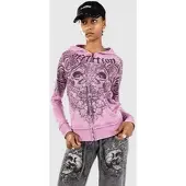 Affliction Forgotten Burnout Hettegenser med glidelås rosa